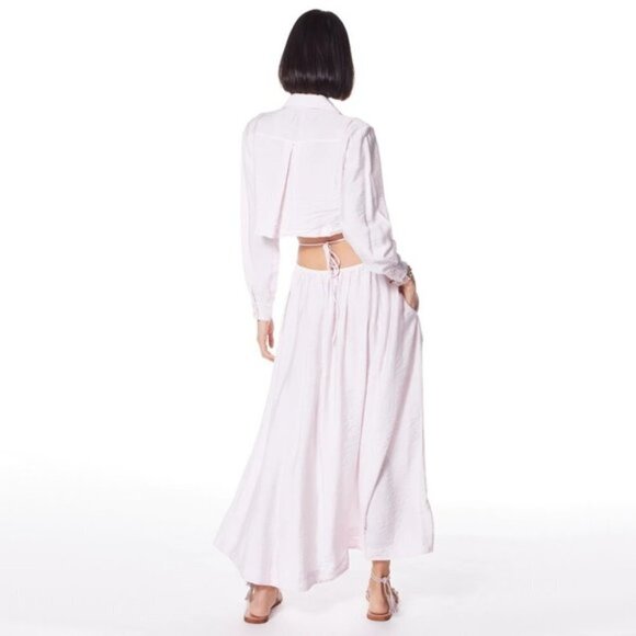 NWT Young Fabulous & Broke lilac collared cutout wrap front tie sun dress, M - Picture 13 of 16